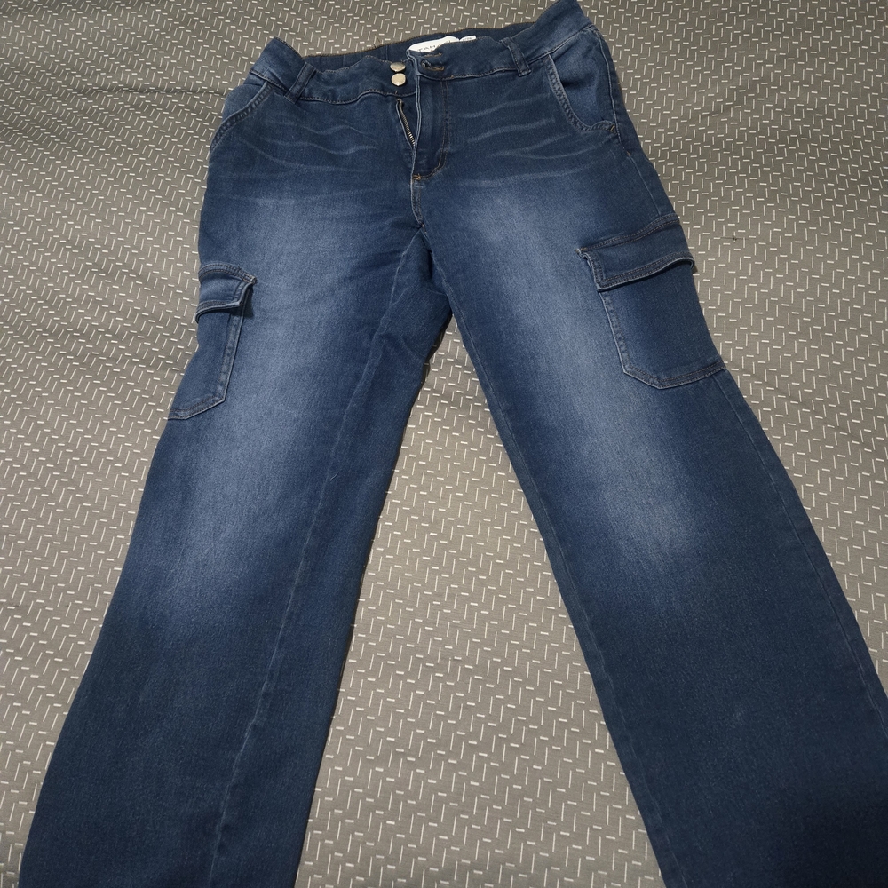 Women's Blue Cargo Jeans